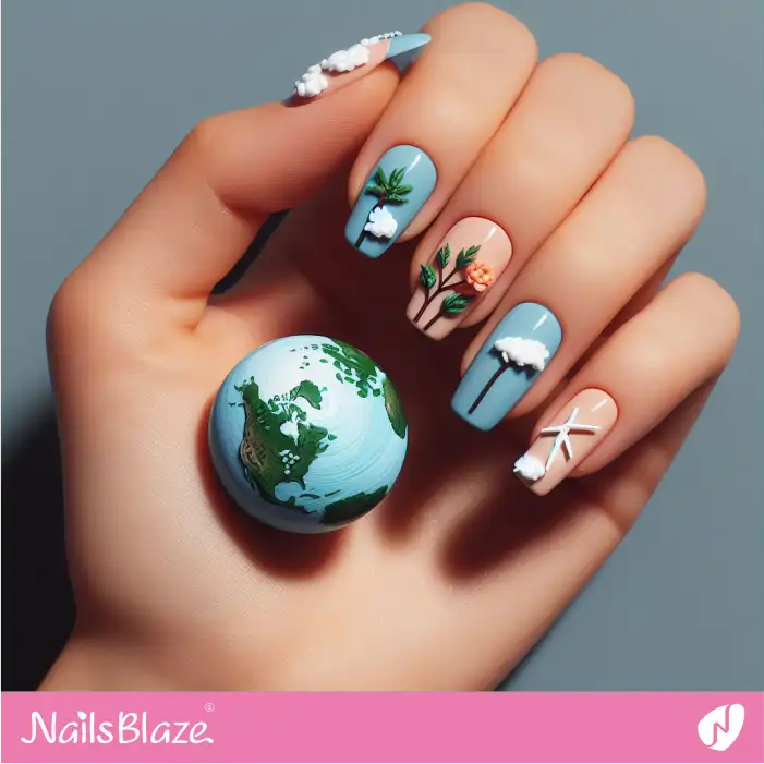 Environmental Conservation 3D Nail Design | Climate Crisis Nails - NB2693